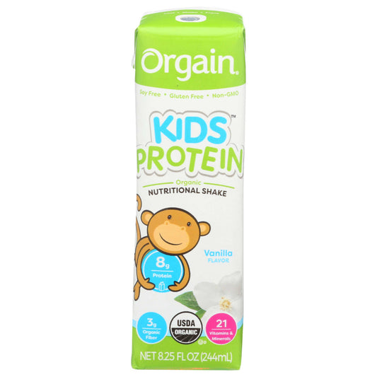 ORGAIN - Organic Kid Protein Drink Vanilla 8.25FO ( Pack of 12)