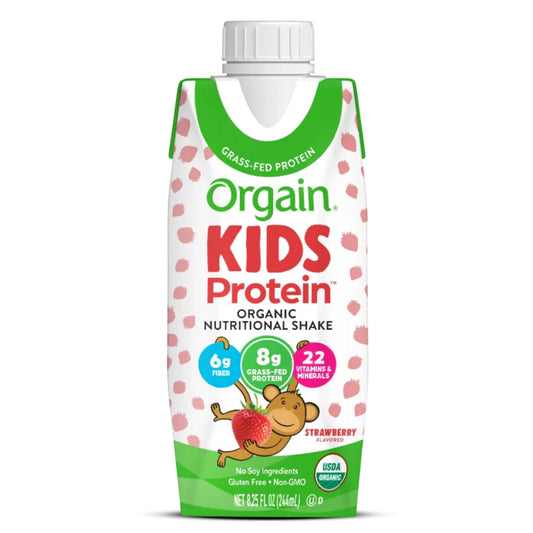 ORGAIN - Organic Kid Protein Drink Strawberry 8.25FO ( Pack of 12)