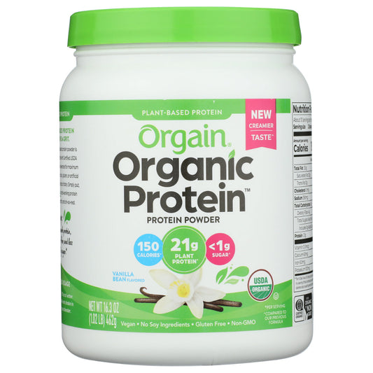 ORGAIN - Protein Powder Vanilla Organic 16.3OZ ( Pack of 1)