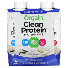 ORGAIN - Clean Protein Shake Vanilla Bean - Pack of 4 44FO ( Pack of 3)