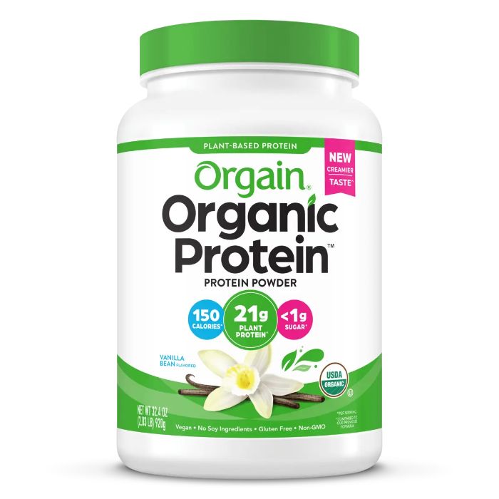 ORGAIN - Plant-Based Vanilla Bean Protein Powder Organic 18OZ ( Pack of 1)