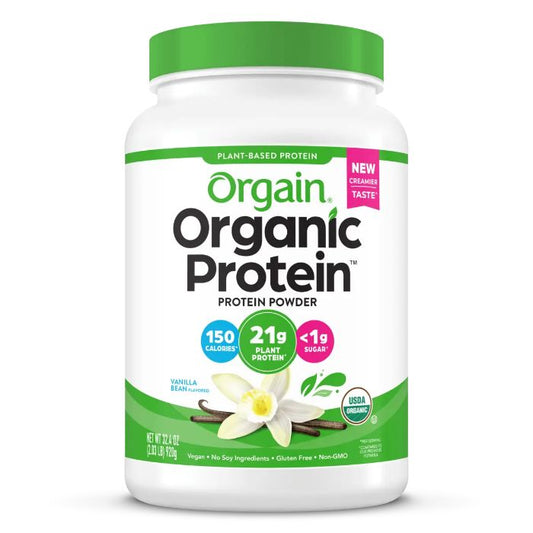 ORGAIN - Plant-Based Vanilla Bean Protein Powder Organic 18OZ ( Pack of 1)