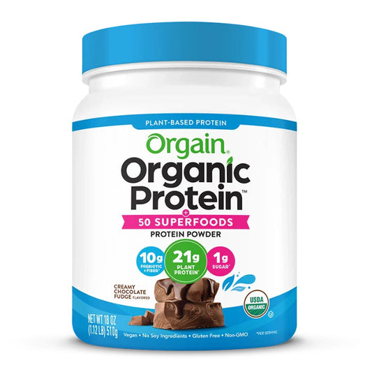 ORGAIN - Chocolate Protein Powder Organic 18OZ ( Pack of 1)