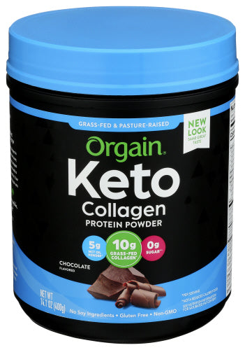 ORGAIN - Collagen Protein Powder Chocolate Organic 14.1OZ ( Pack of 1)