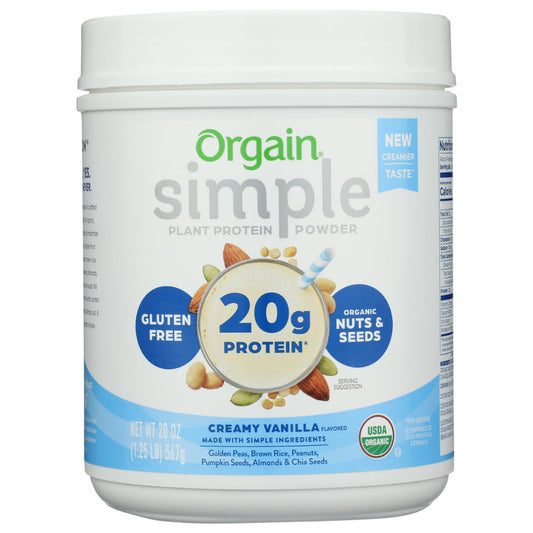 ORGAIN - Organic Simple Vanilla Protein Powder 20OZ ( Pack of 1)
