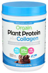 ORGAIN - Protein Powder + Collagen, Creamy Chocolate Fudge 25.6OZ ( Pack of 1)