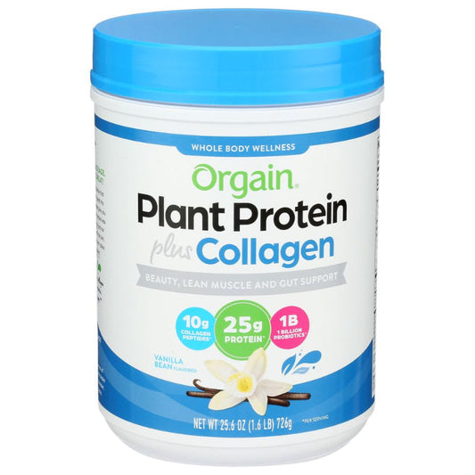 ORGAIN - Protein Powder + Collagen, Vanilla Bean 25.6OZ ( Pack of 1)