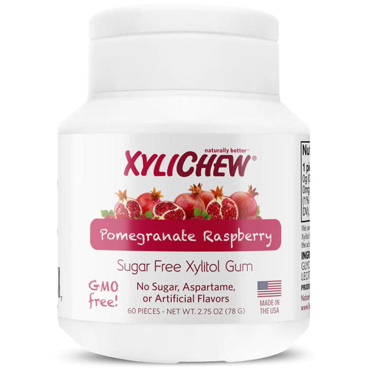 XYLICHEW - Pomegranate Raspberry Sugar-Free Gum 60PC ( Pack of 4)