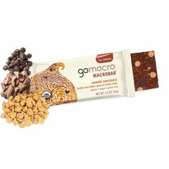 GOMACRO - Double Chocolate Peanut Butter Bar 2.3OZ ( Pack of 12)
