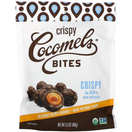 COCOMELS - Bites Crispy Chocolate Covered 3.5OZ ( Pack of 6)