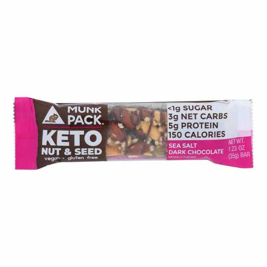 MUNK PACK - Chocolate Dark Nut Butter Salted Protein Bar 1.23OZ ( Pack of 12)