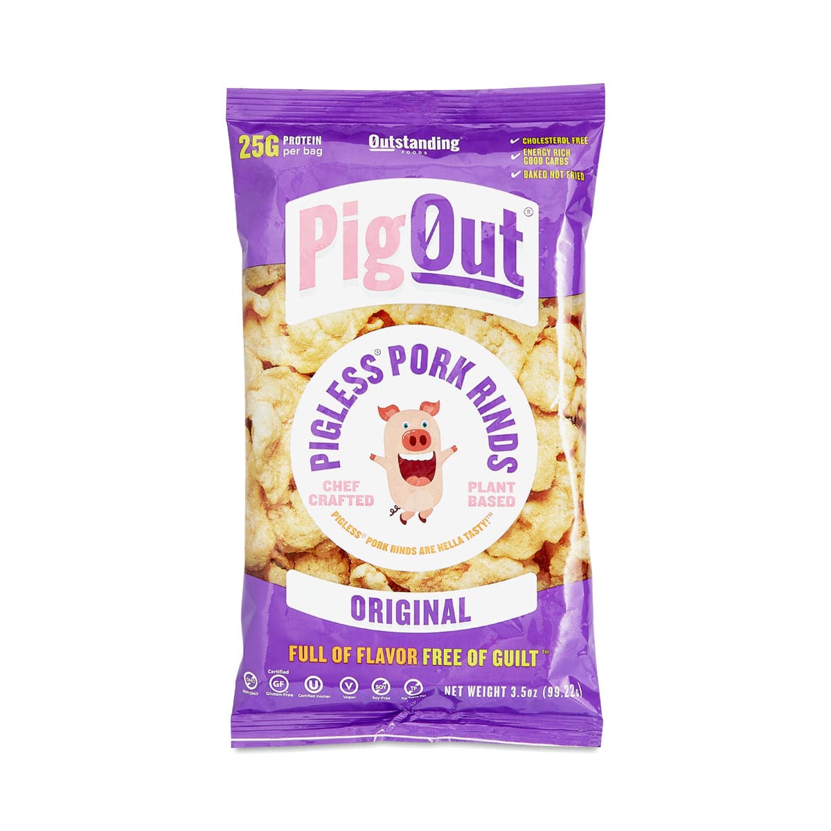 Pigout Vegan Pork Rind Original, 3.5 oz
 | Pack of 12 - PlantX US