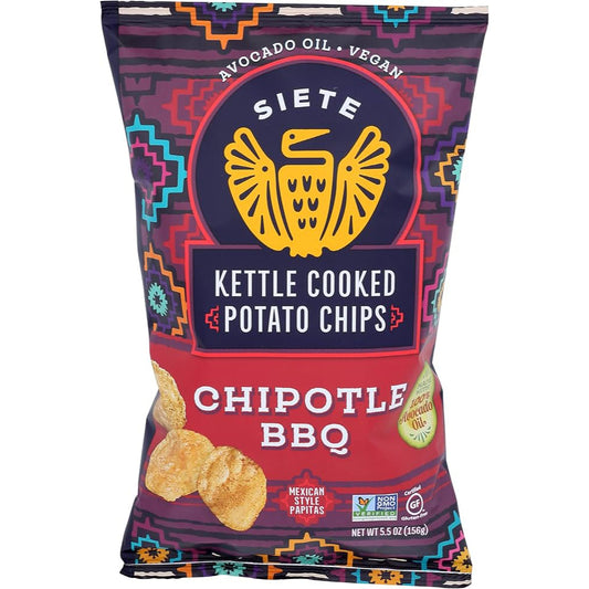 SIETE - Chipotle BBQ Potato Chips 5.5OZ ( Pack of 6)