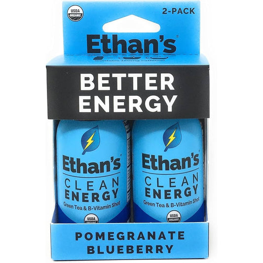 ETHANS - Pomegranate Blueberry Clean Energy Shot 2 Pack 4FO ( Pack of 1)