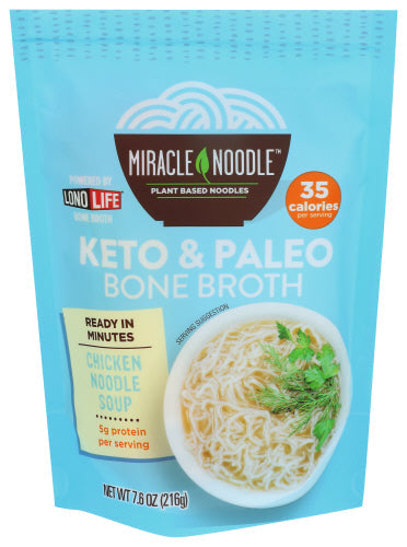 MIRACLE NOODLE - Chicken Bone Broth Soup 7.6OZ ( Pack of 6)