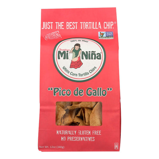 MI NINA - Pico de Gallo Tortilla Chips 12OZ ( Pack of 9)