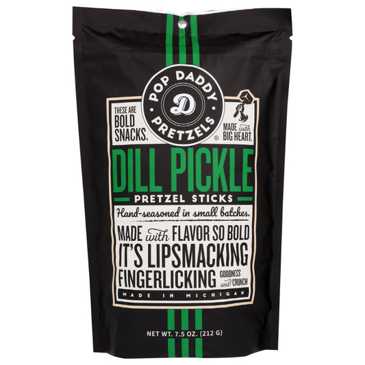 POP DADDY POPCO - Pickle Dill Pretzels 7.5OZ ( Pack of 12)