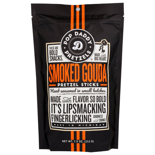 POP DADDY POPCO - Smoked Gouda Pretzels 7.5OZ ( Pack of 12)