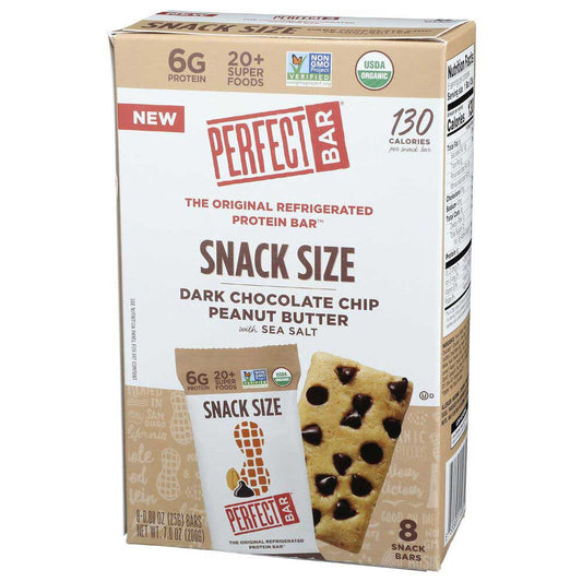 PERFECT FOODS - Dark Chocolate Chip Peanut Butter Bars 8-Pack 7OZ ( Pack of 6)