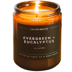CALYAN WAX CO - Evergreen Plus Eucalyptus Scented Soy Candle 8.8OZ ( Pack of 1)