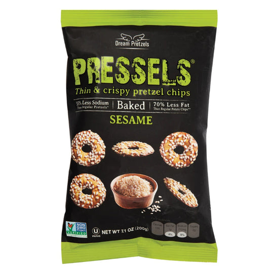 DREAM PRETZELS - Pressels Sesame (Natural) 7.1OZ ( Pack of 12)