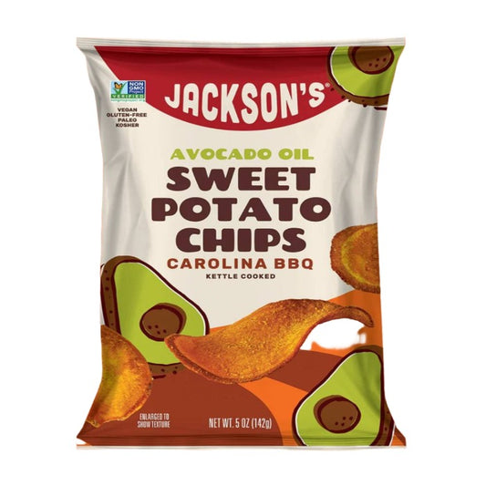 Jackson's Sweet Potato Chips, Carolina BBQ, 5 oz
 | Pack of 12 - PlantX US