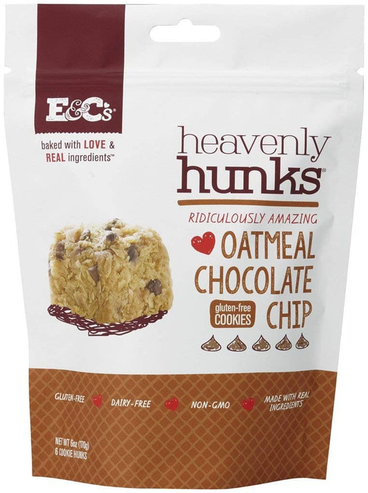 Heavenly Hunks Gluten Free Cookie Oatmeal Chocolate Chip - 1.0 Oz
 | Pack of 6 - PlantX US