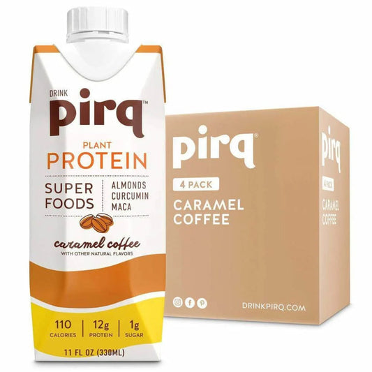 PIRQ - Plant Protein Caramel Coffee 4-Pack 44FO ( Pack of 3)