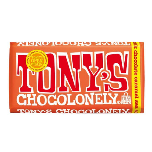 TONYS CHOCOLONE - Milk Chocolate Caramel Sea Salt Bar 6.35OZ ( Pack of 15)