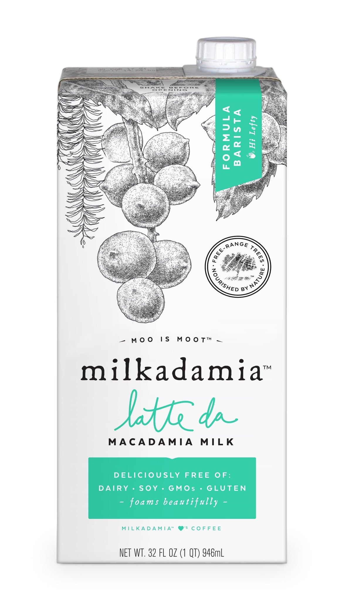 Milkadamia - Macadamia Milk Barista Latte, 32oz
 | Pack of 6 - PlantX US