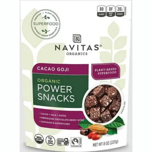 NAVITAS - Cacao Goji Power Snacks 8OZ ( Pack of 12)
