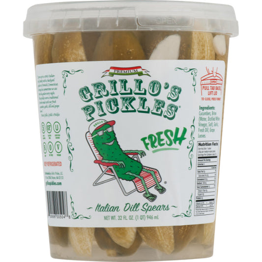 GRILLOS PICKLES - Italian Dill Spears 32oz, (Pack of - 6 )