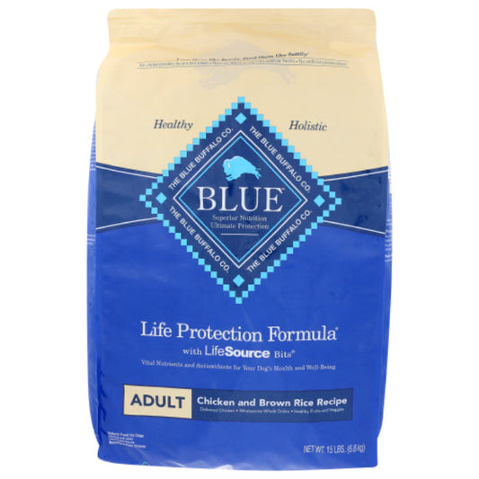 BLUE BUFFALO - Chicken & Brown Rice Dog Food 15LB ( Pack of 1)