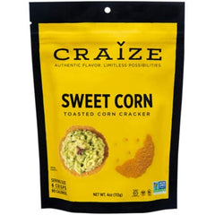 Craize Toasted Corn Crisps Sweet Corn 4 oz
 | Pack of 6 - PlantX US