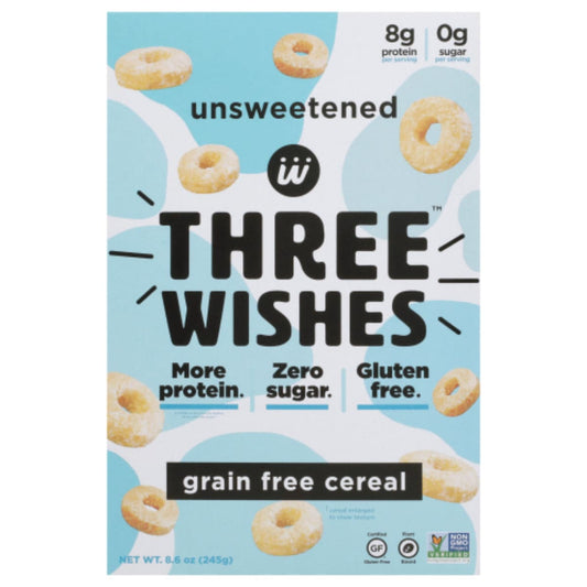 Three Wishes - Unsweetened Grain Free Cereal 8.6 OZ - Pack of 6