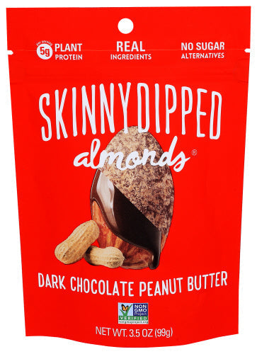 SKINNYDIPPED - Peanut Butter Dipped Almonds 3.5OZ ( Pack of 10)