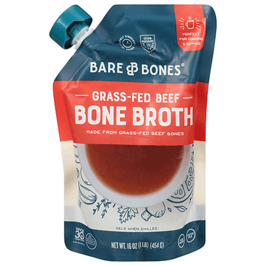 Bare Bones - 100% Grass-Fed Beef Bone Broth 16 OZ - (Pack of 8)