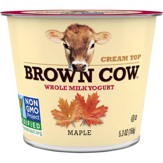 BROWN COW - Cream Top Whole Milk Yogurt in Maple 5.3fo, (Pack of - 12 )