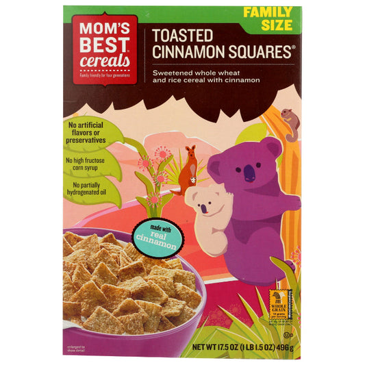 MOMS BEST - Mom's Best Cereal Squares Toasted Cinnamon 17.5OZ ( Pack of 14)