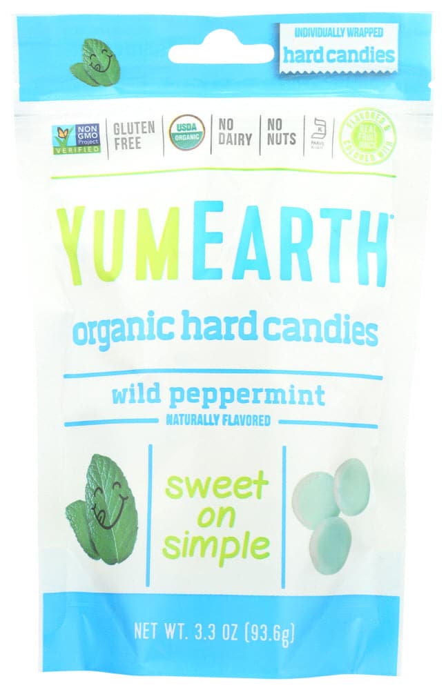 YumEarth Organic Candy Drops, Wild Peppermint, 3.3 Oz
 | Pack of 6 - PlantX US