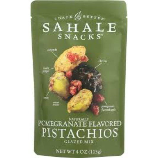 SAHALE SNACKS - Glazed Pomegranate Flavored Pistachio 4OZ ( Pack of 6)