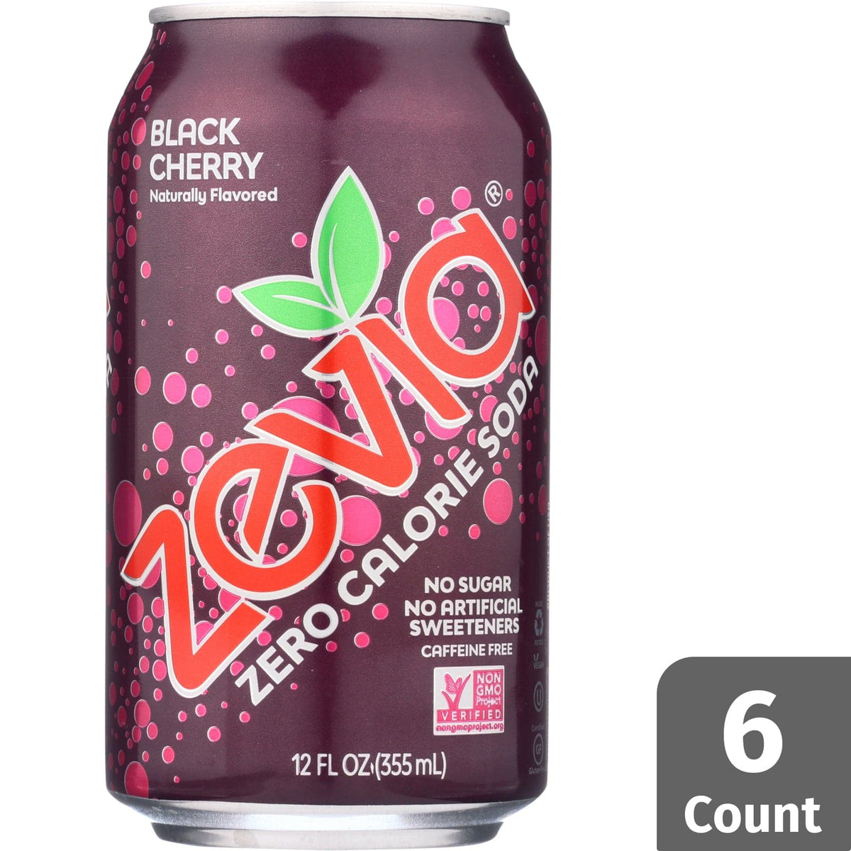 Zevia Natural Black Cherry Diet Soda, 6pk 
 | Pack of 4 - PlantX US