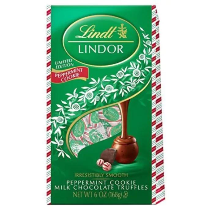LINDT - CHOCOLATE LINDOR WIHTE PEPPERMENT BAG 8.5OZ ( Pack of 12)