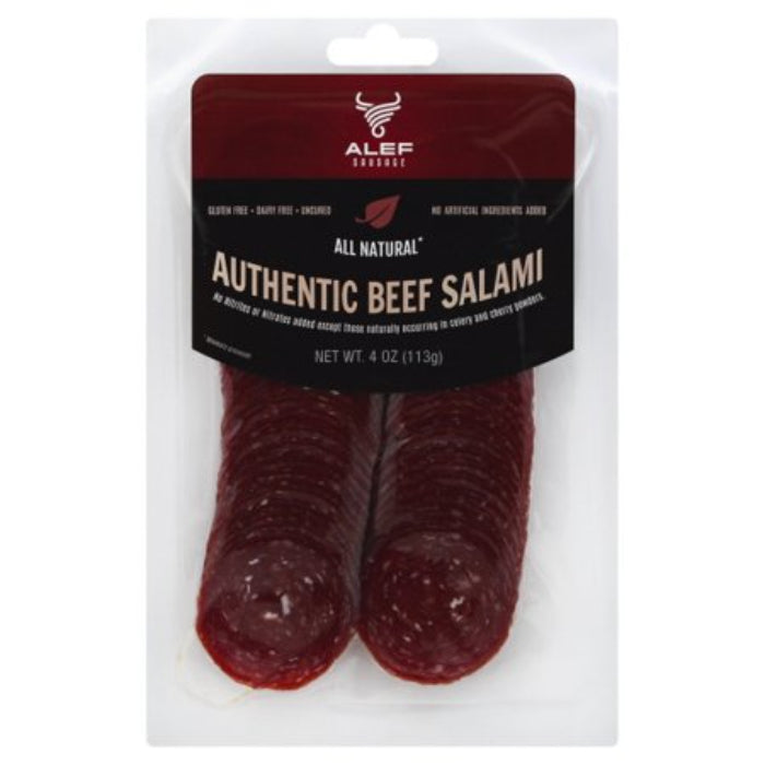 ALEF SAUSAGE SALAMI BEEF AUTHENTIC DRY 4 OZ - Pack of 10