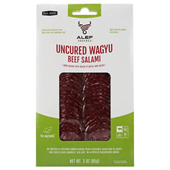 ALEF SAUSAGE SALAMI BEEF WAGYU SLICED 3 OZ - Pack of 10