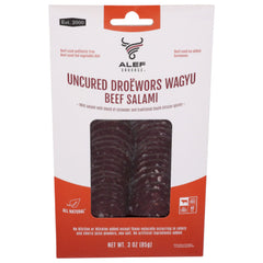 ALEF SAUSAGE SALAMI DRWRS WAGYU SL 3 OZ - Pack of 10