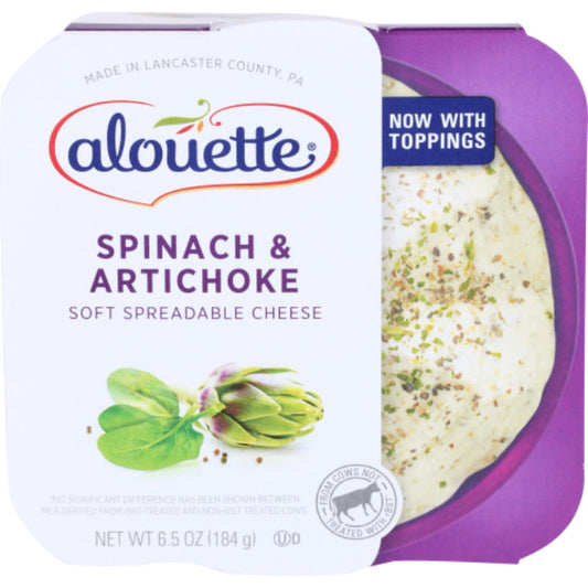 ALOUETTE CHEESE SPINACH ARTICHOKE 6.5 OZ - Pack of 6