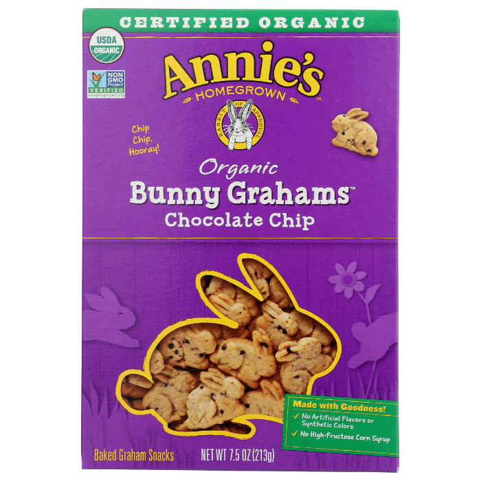 ANNIES HOMEGROWN COOKIE BUNNY GRAHAM CHCHIP 7.5 OZ - Pack of 3