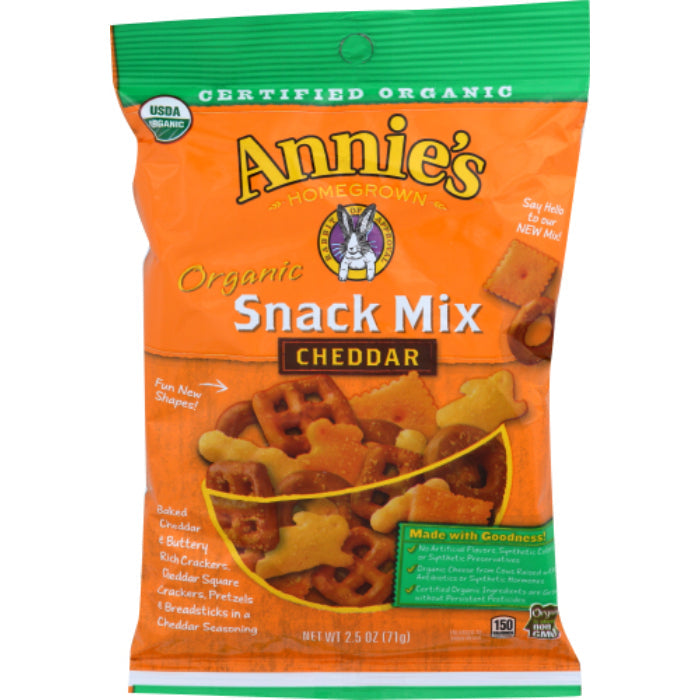 ANNIES HOMEGROWN SNACK MIX CHEDDAR ORG 2.5 OZ - Pack of 12