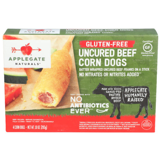 APPLEGATE CORNDOG BEEF UNCURED GF 10 OZ - Pack of 12